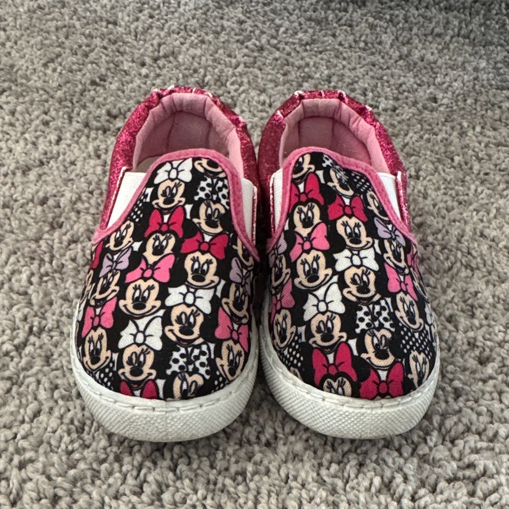 Disney Minnie Mouse Kids Slip-On Sneakers - Pink and Black